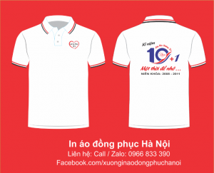 Nhận in áo đồng phục họp lớp 10 năm, thiết kế áo theo yêu cầu tại Hà Nội